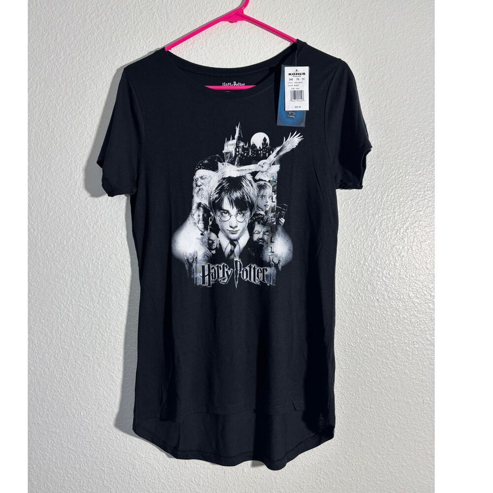Harry Potter NWT Juniors Size Large Black Graphic Character T-Shirt High Low Hem